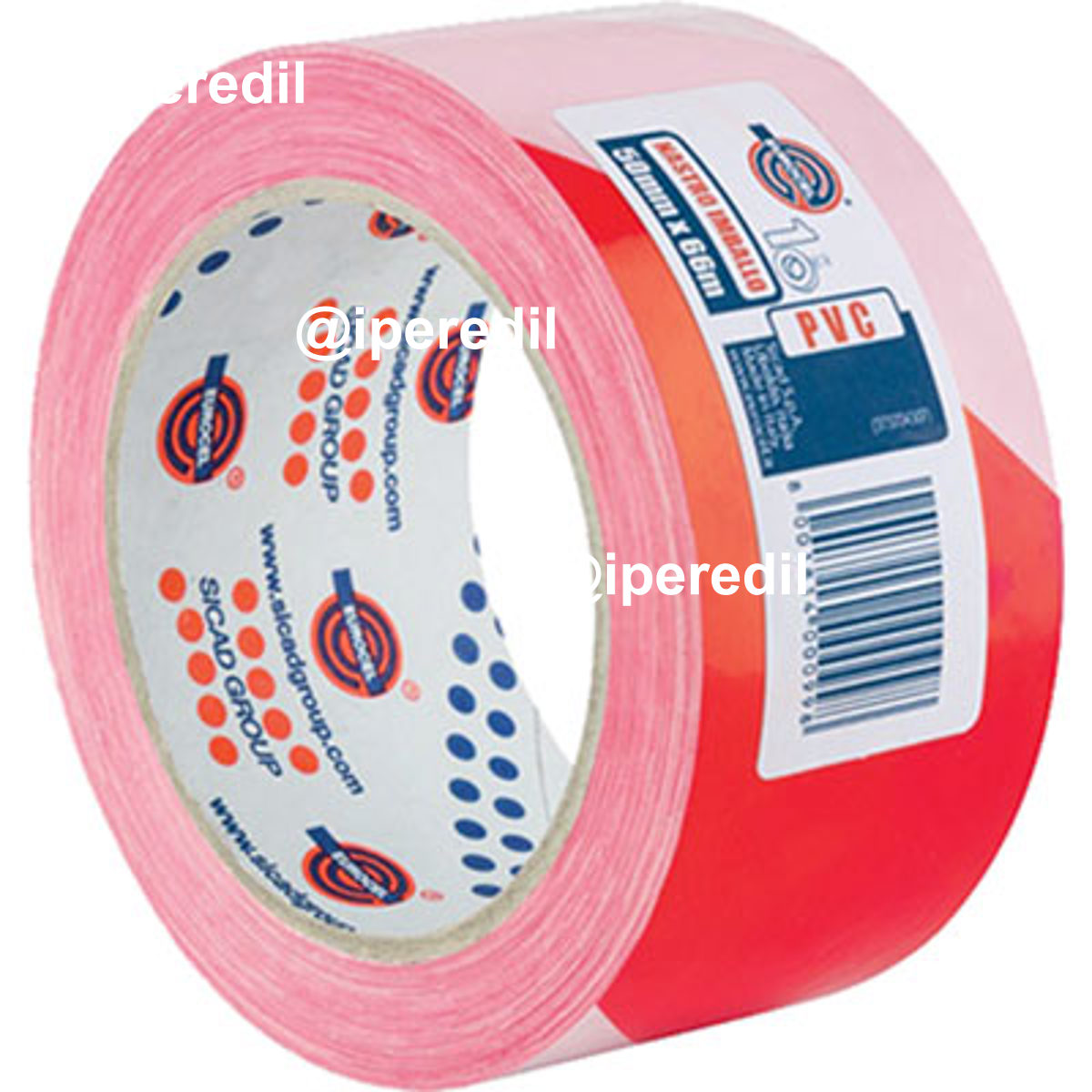 NASTRO SEGNALETICO ADESIVO 350 BR EUROCEL PVC BIANCO/ROSSO MM 50 ML 66