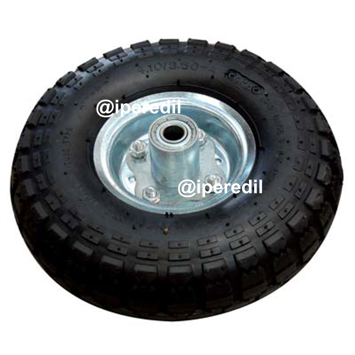 RUOTA PNEUMATICA X BRAVETTA MOZZO DECENTRAT WORKIT 3,50X4" DISCO MET MOZZO MM 50 F.MM 16 + PFU