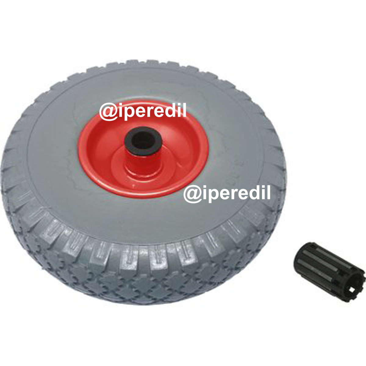 RUOTA PU ANTIFORO X BRAVETTA MOZZO CENTRATO WORKIT 3.00X4" DISCO METALLO MOZZO MM 75 F.MM 20