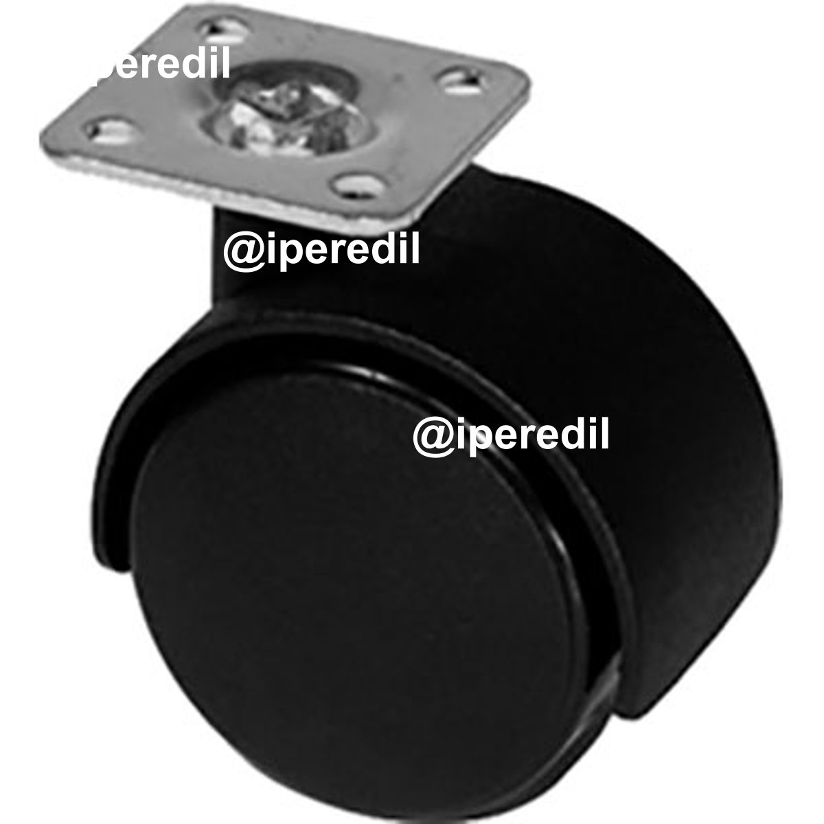 RUOTA X MOBILI DOPPIA NYLON NERO D.MM 50 KG 45 P.MM 38X38