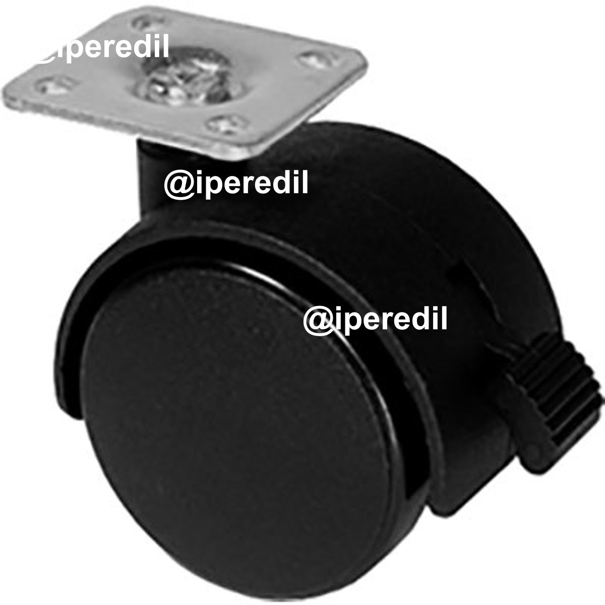 RUOTA X MOBILI DOPPIA + FERMO NYLON NERO D.MM 40 KG 30 P.MM 38X38