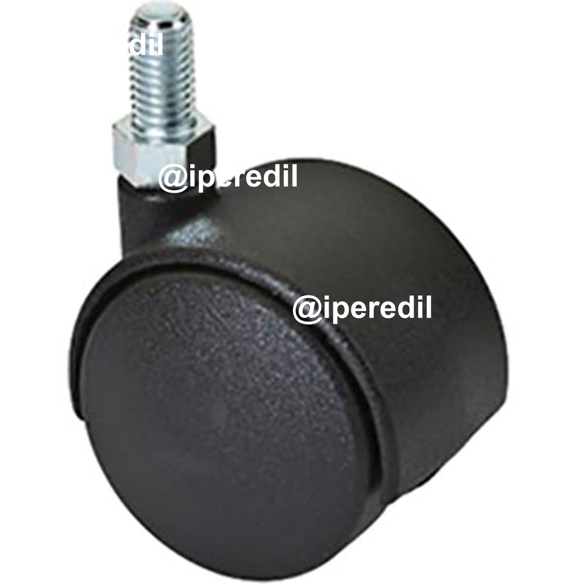 RUOTA X MOBILI DOPPIA PERNO FILETTATO NYLON NERO MA8X12 D.MM 50 KG 45