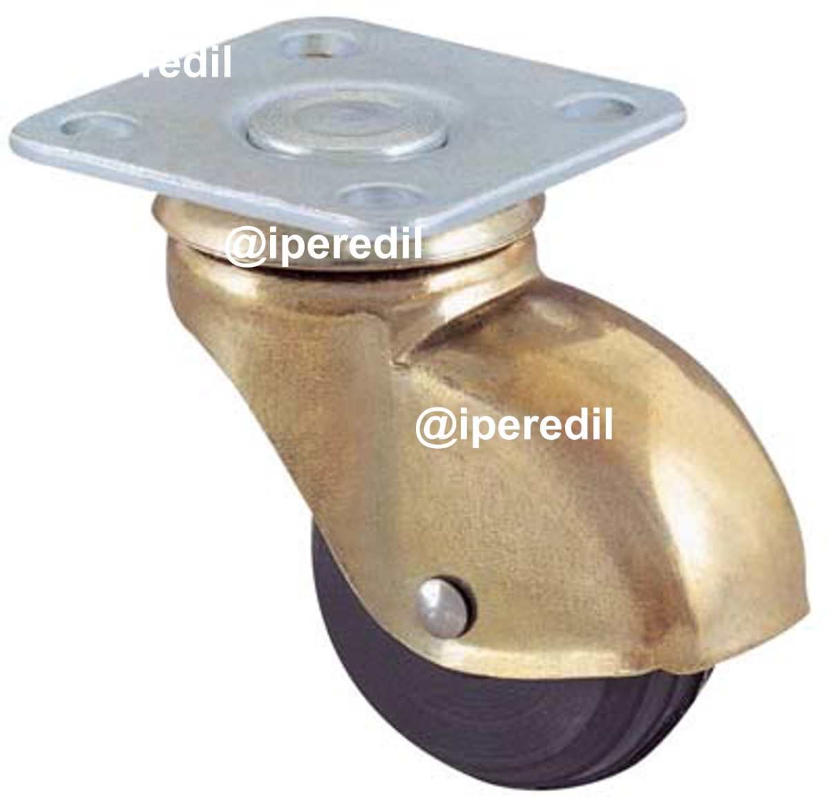 RUOTA SFERICA GIREVOLE 210 AVO A/OTTONATO/GOMMA D.MM 35X18 P.MM 40X40