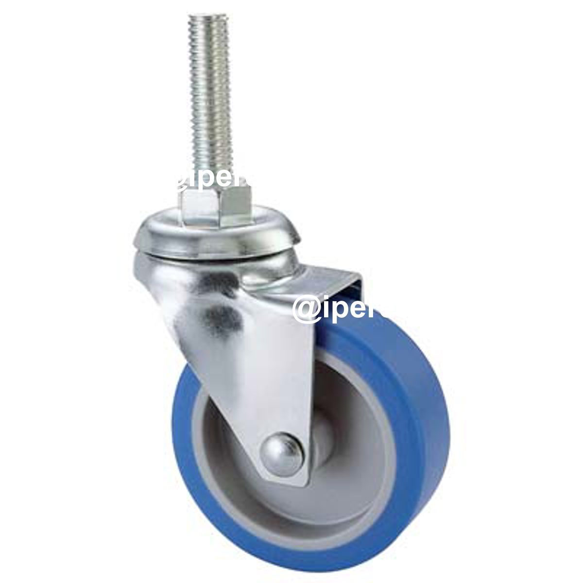 RUOTA A FORCELLA GIREVOLE PERNO FILETTATO 221B AVO A/ZINCR/GOMMA BLU F.MA 8X30 D.MM 50X18