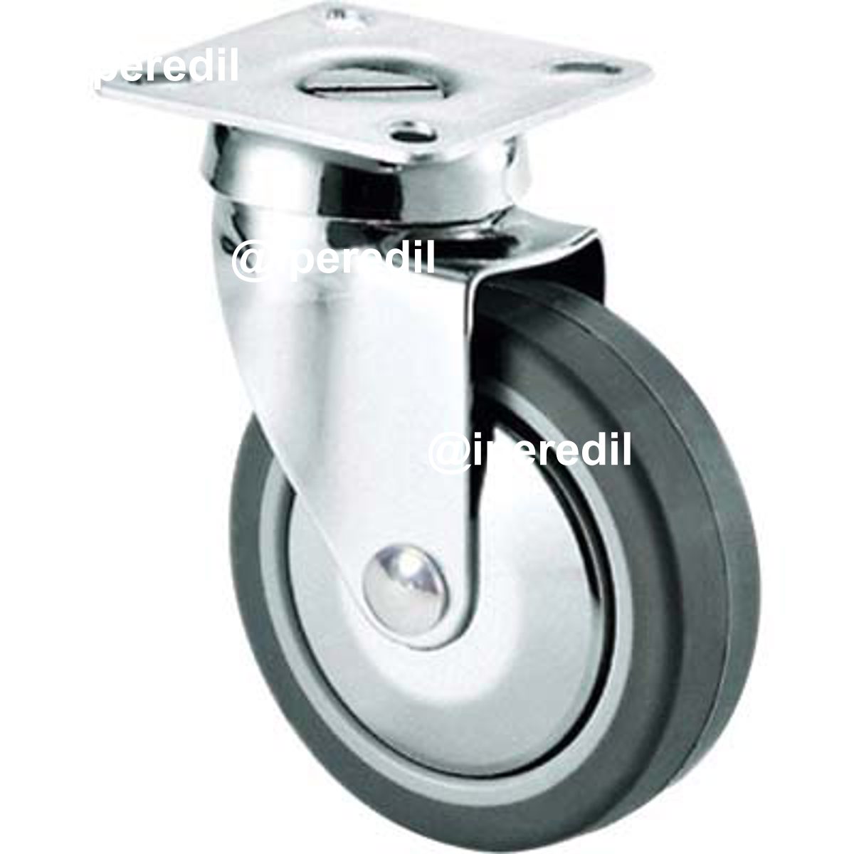 RUOTA A FORCELLA GIREVOLE 220C AVO A/ZINCR/GOMMA GRIGIA D.MM 60X24 P.MM 60X60