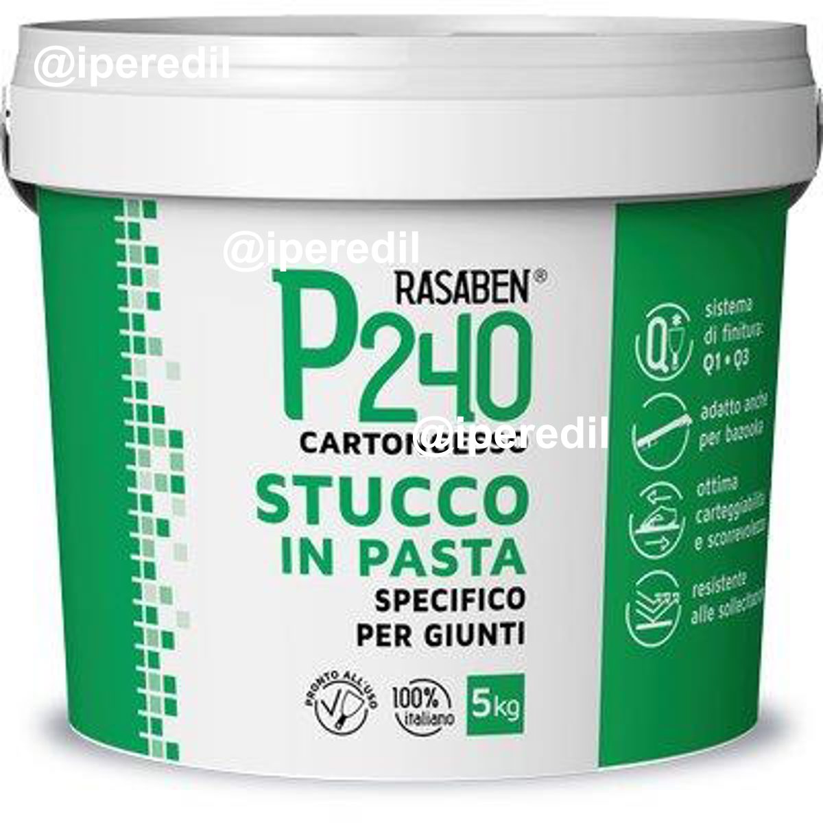 STUCCO PASTA CARTONGESSO P240 K2 RASABEN KG 5 SPECIFICO GIUNTI