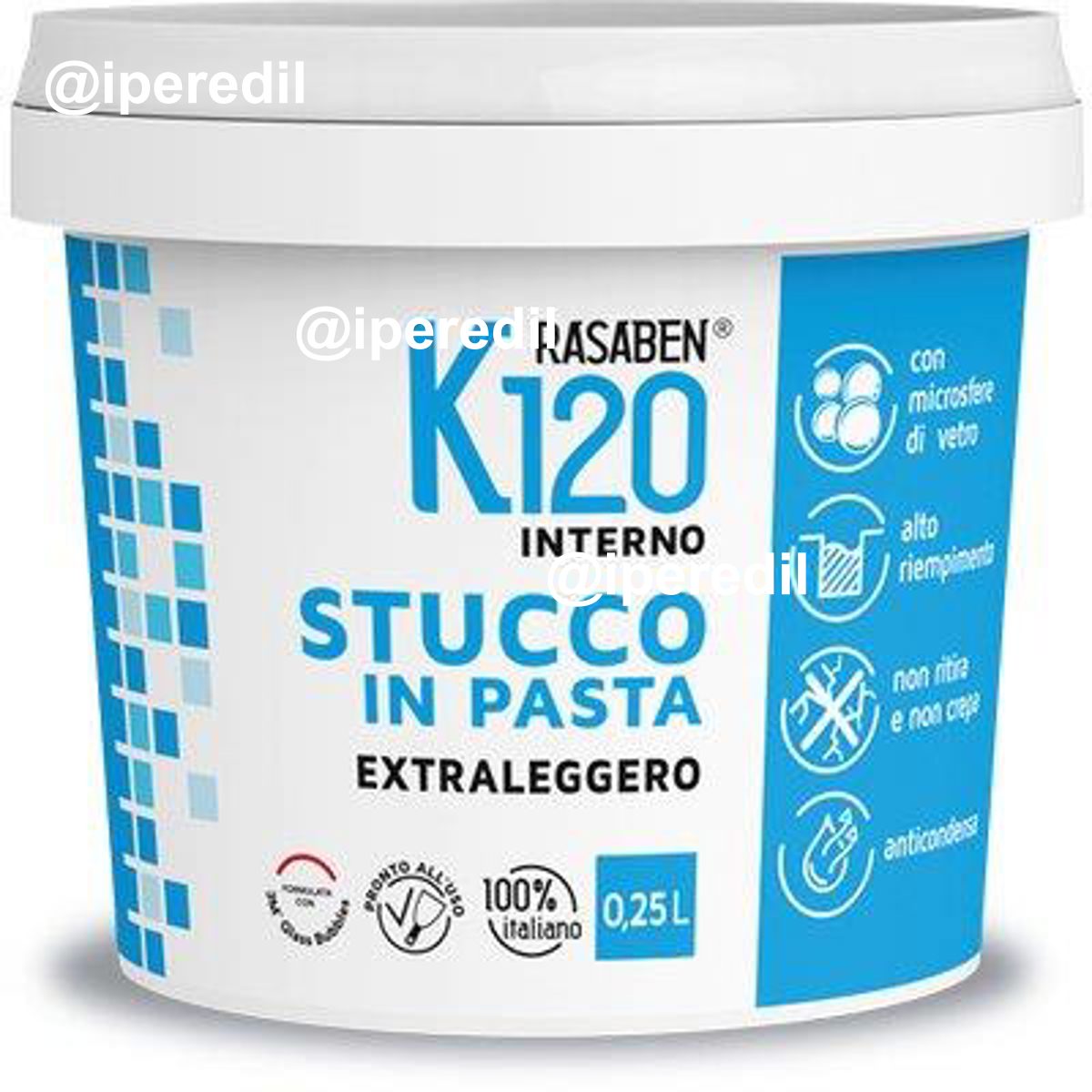 STUCCO PASTA EXTRALEGGERO K120 K2 RASABEN KG 0,250 INTERNO - 08339908