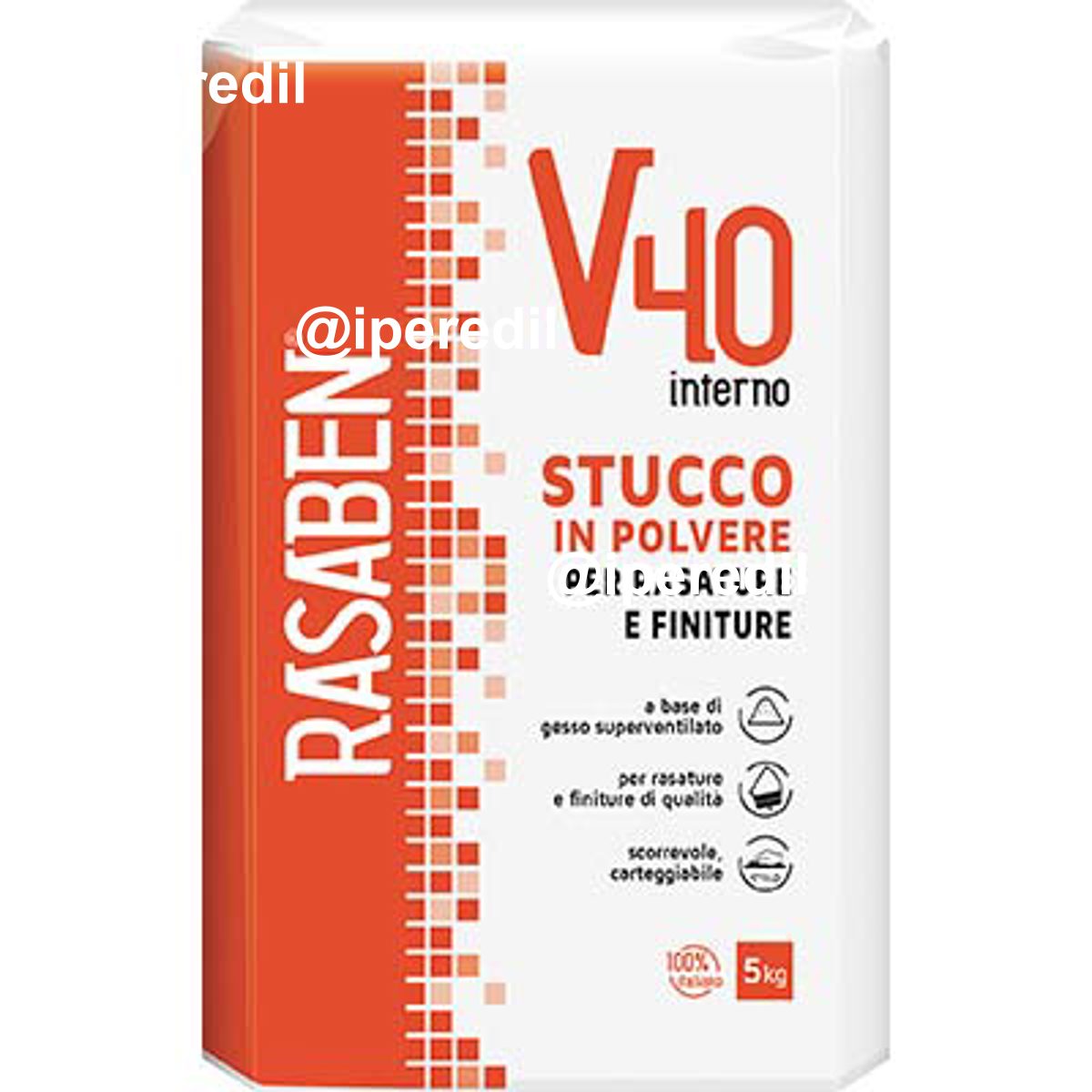 STUCCO POLVERE INTERNO V40 K2 RASABEN KG 5