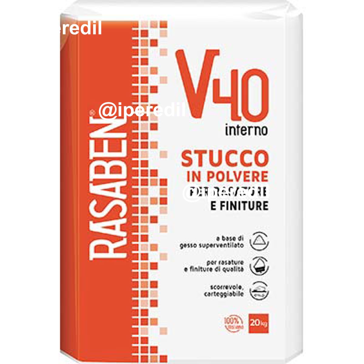 STUCCO POLVERE INTERNO V40 K2 RASABEN KG 20