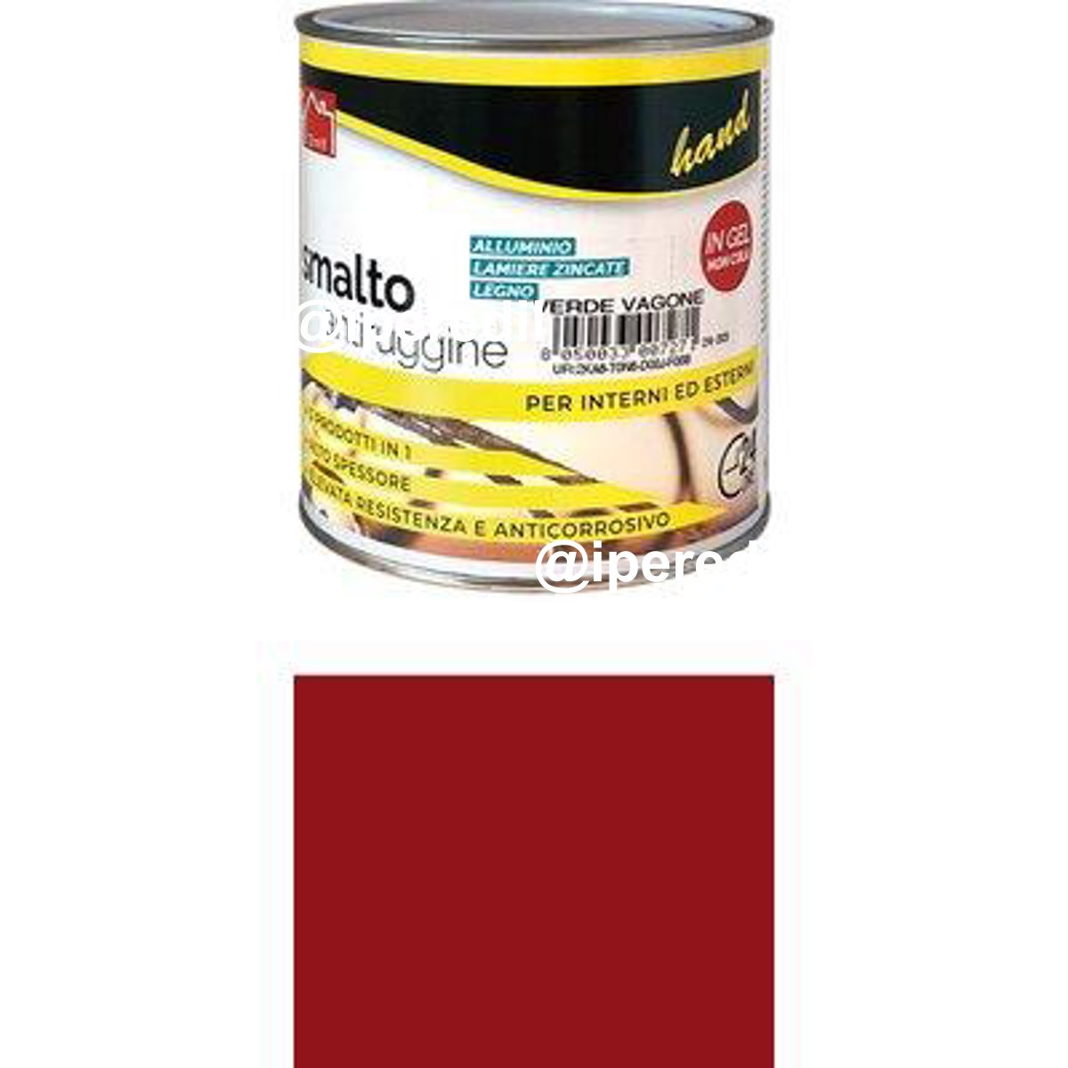 SMALTO ANTIRUGGINE HAND ROSSO ML 750 - 08340203