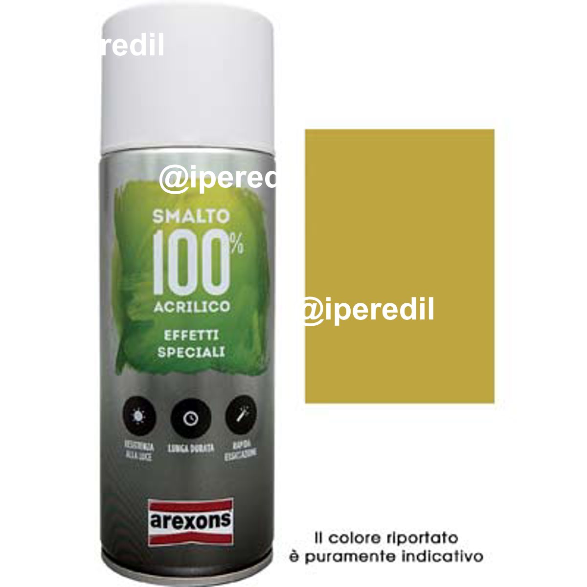 SMALTO SPRAY 100% ACRILICO METALLIZZANTE AREXONS ORO RICCO PALLIDO ML 400