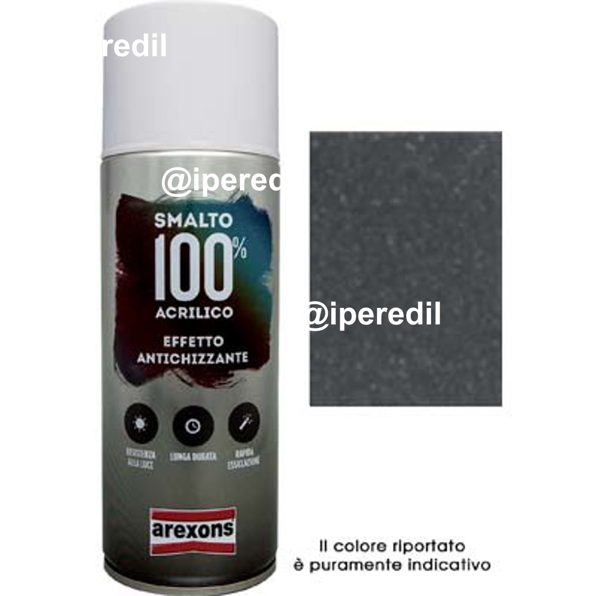 SMALTO SPRAY 100% ACRILICO ANTICHIZZANTE AREXONS GRAFITE ML 400