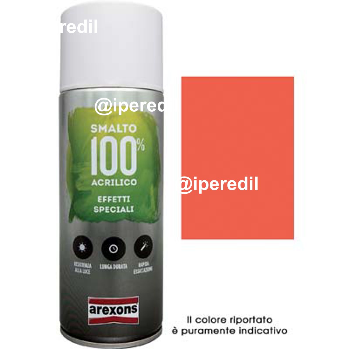 SMALTO SPRAY 100% ACRILICO FLUORESCENTE AREXONS ROSSO ML 400