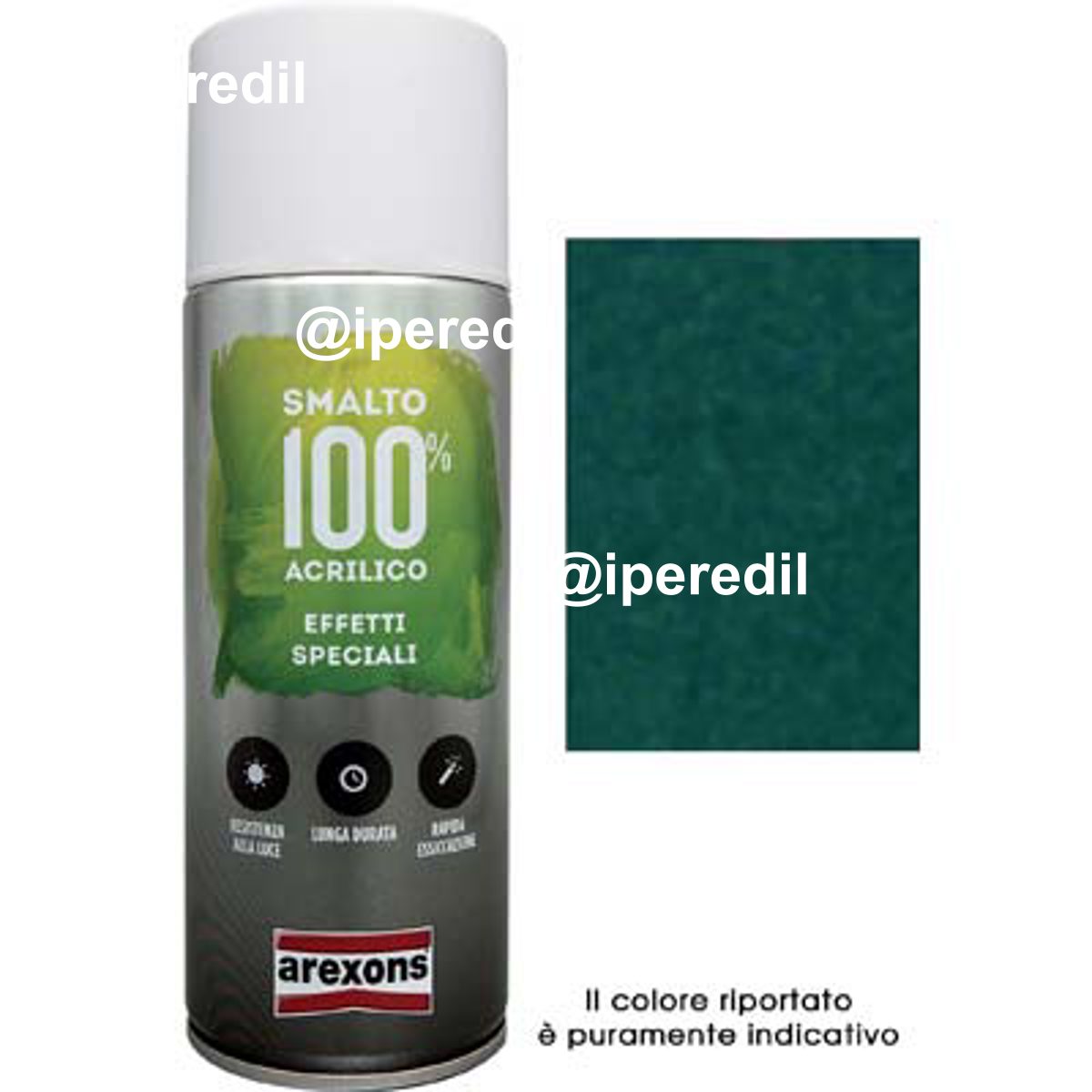 SMALTO SPRAY 100% ACRILICO DIAMANTATO AREXONS VERDE PETROLIO ML 400