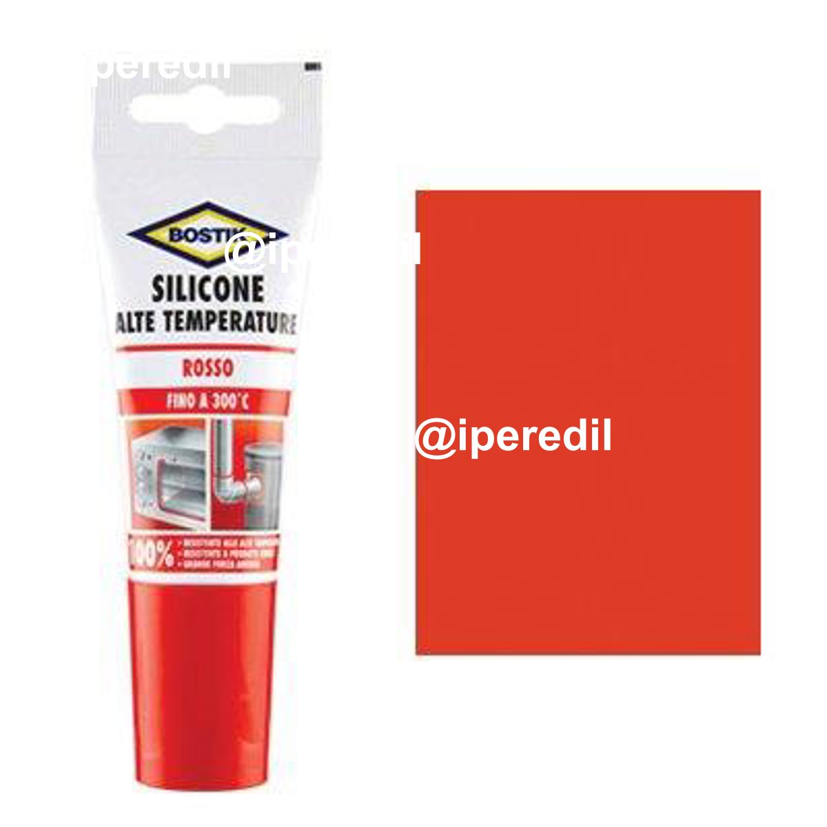 SILICONE ALTE TEMPERATURE IN TUBETTO BOSTIK ROSSO ML 60 - 08389610
