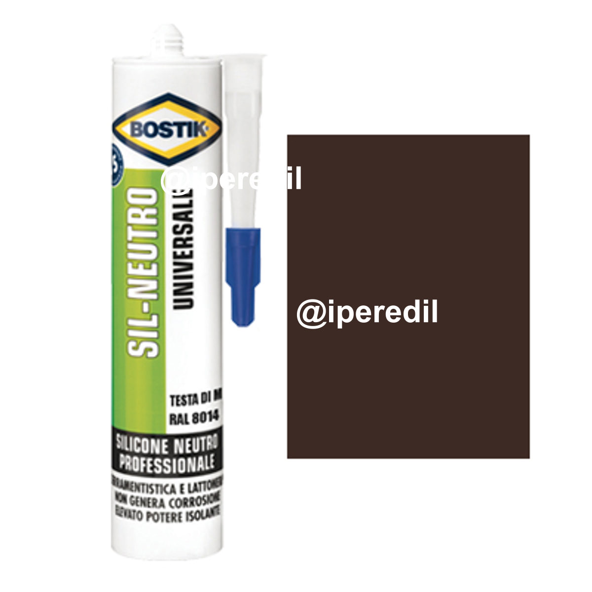 SILICONE NEUTRO SIL BOSTIK TESTA DI MORO RAL 8014 ML 300 - 08389637