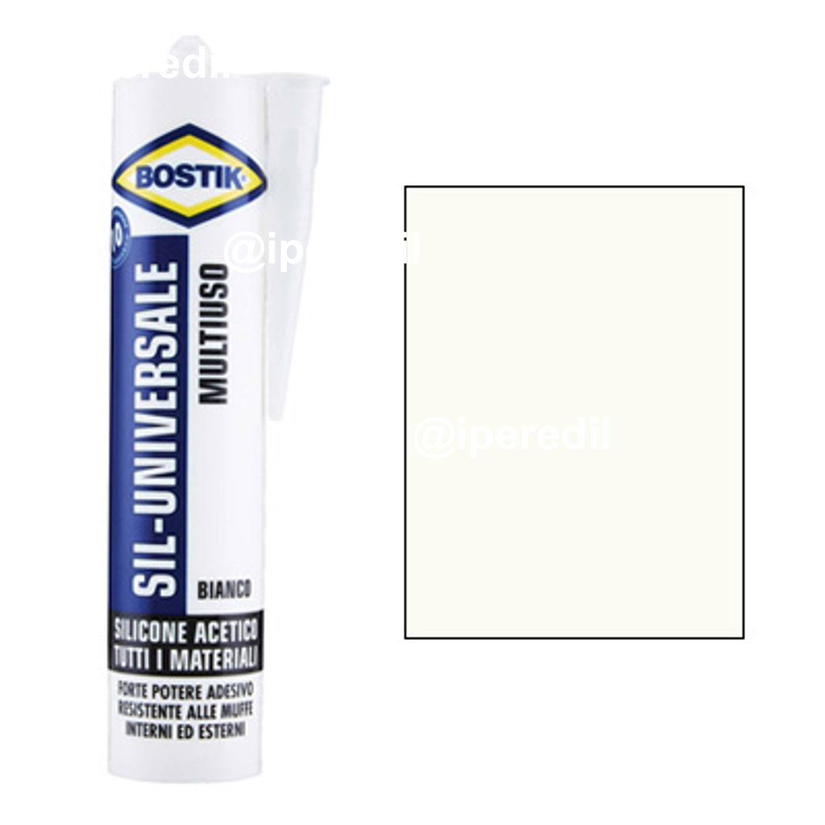 SILICONE ACETICO SIL UNIVERSALE BOSTIK BIANCO RAL 9010 ML 280