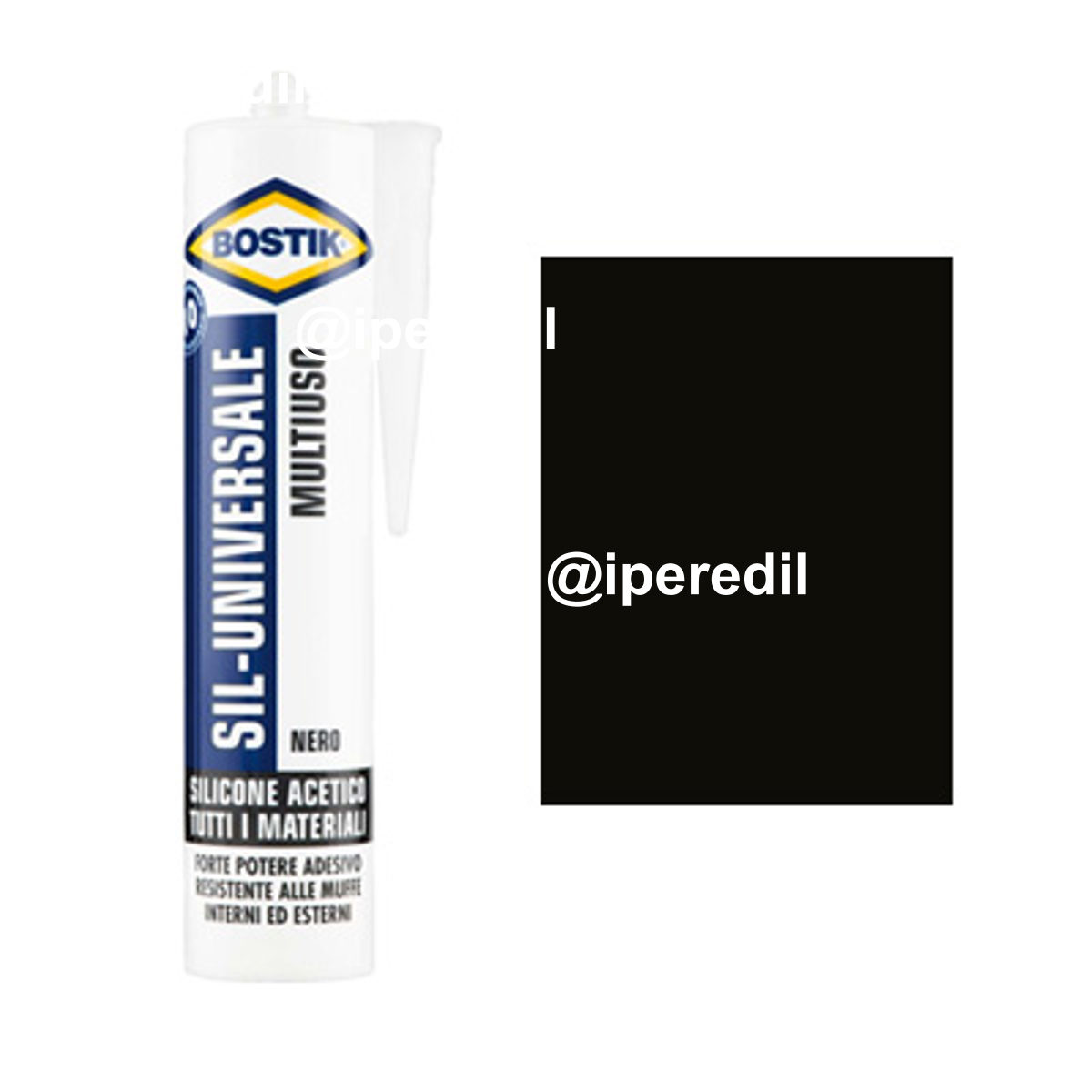 SILICONE ACETICO SIL UNIVERSALE BOSTIK NERO RAL 9005 ML 280 - 08389647