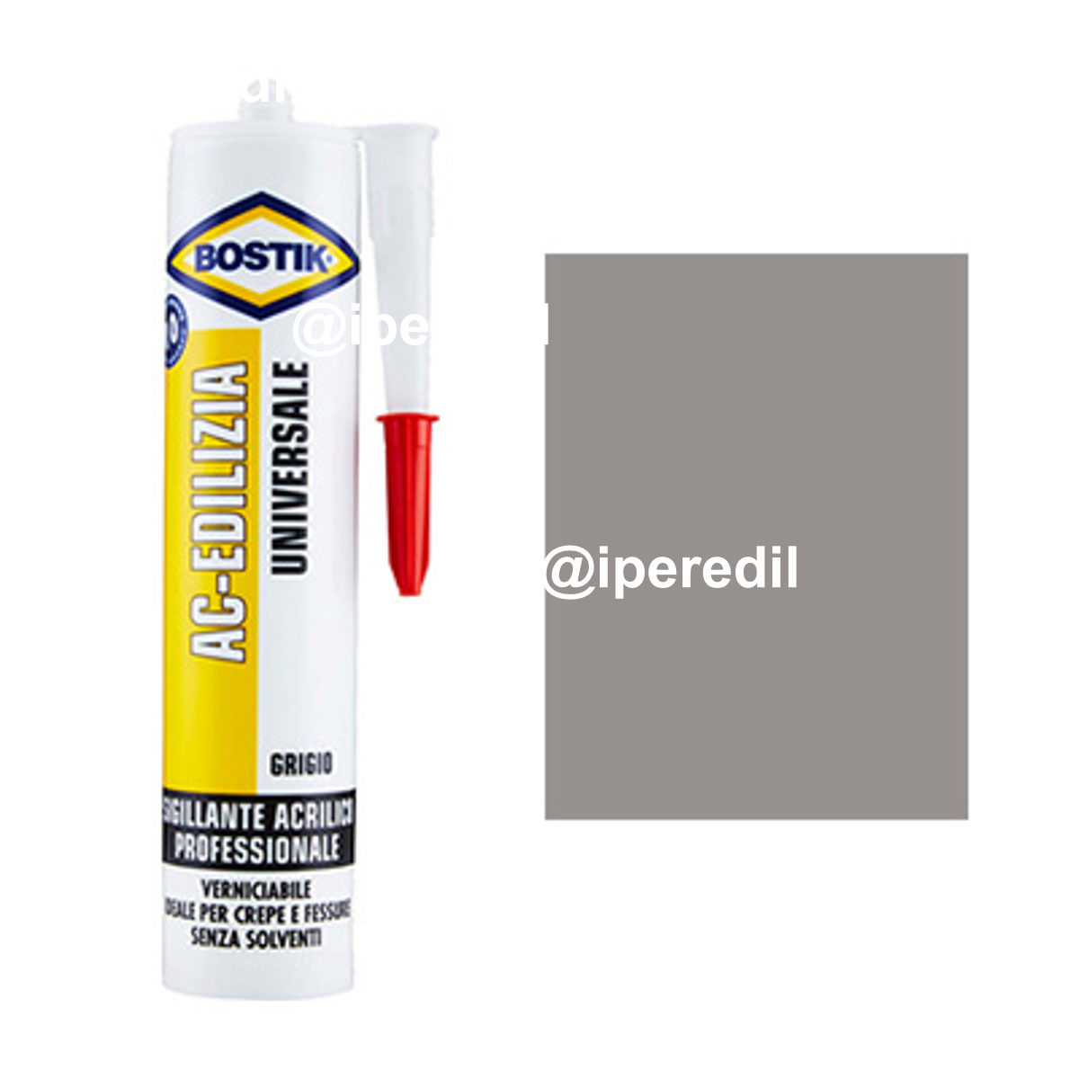 SILICONE ACRILICO AC EDILIZIA BOSTIK GRIGIO VERNICIABILE ML 300 - 08389662