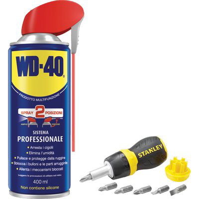 LUBRIFICANTE SPRAY WD-40 PROFESSIONALE + STANLEY ML 400