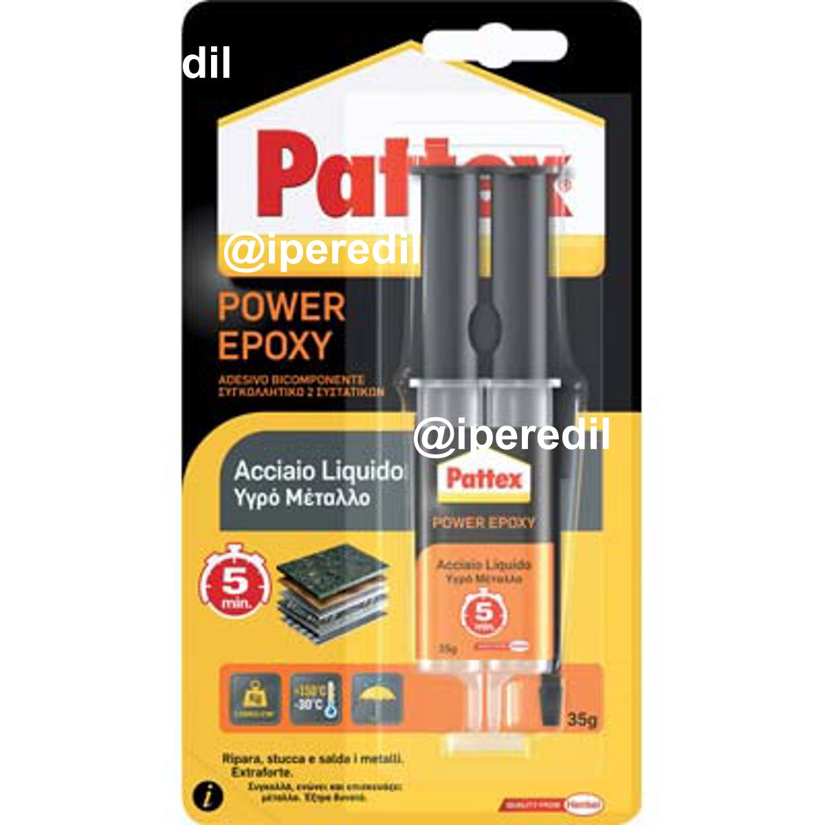 PATTEX POWER EPOXY ACCIAIO LIQUIDO MIX SIRINGA GR 35 - 08390610