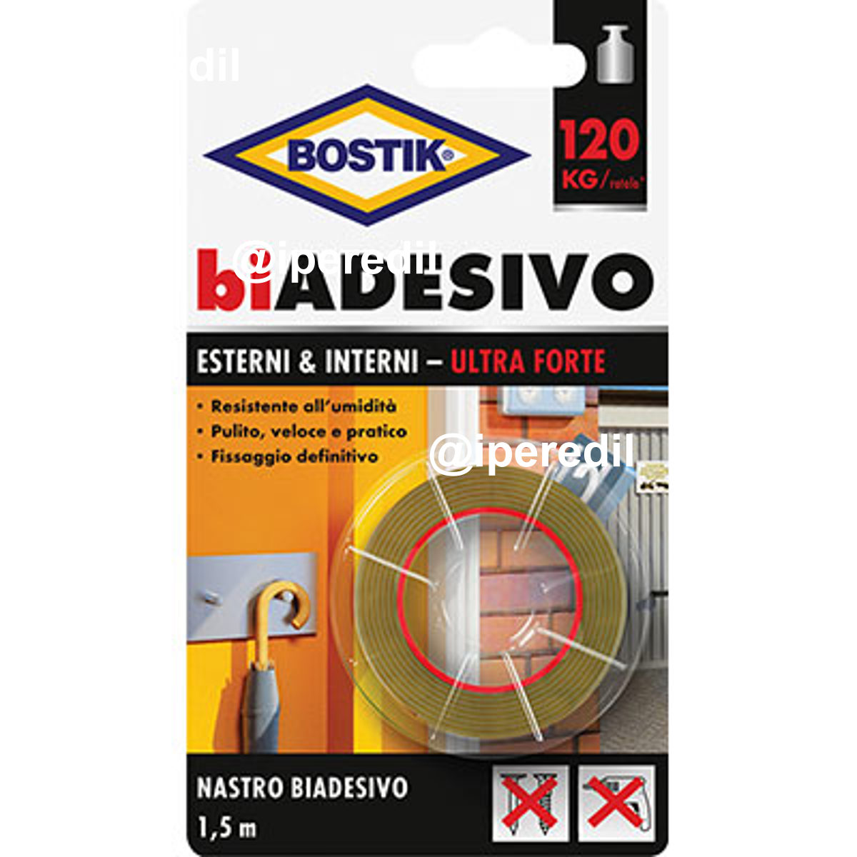 NASTRO BIADESIVO INTERNI ESTERNI BOSTIK MM 19 ML 1,5