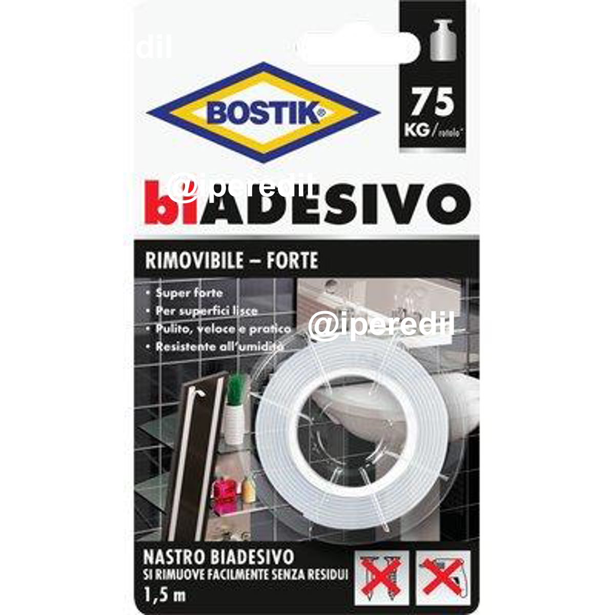 NASTRO BIADESIVO RIMOVIBILE BOSTIK MM 19 ML 1,5 - 08390888