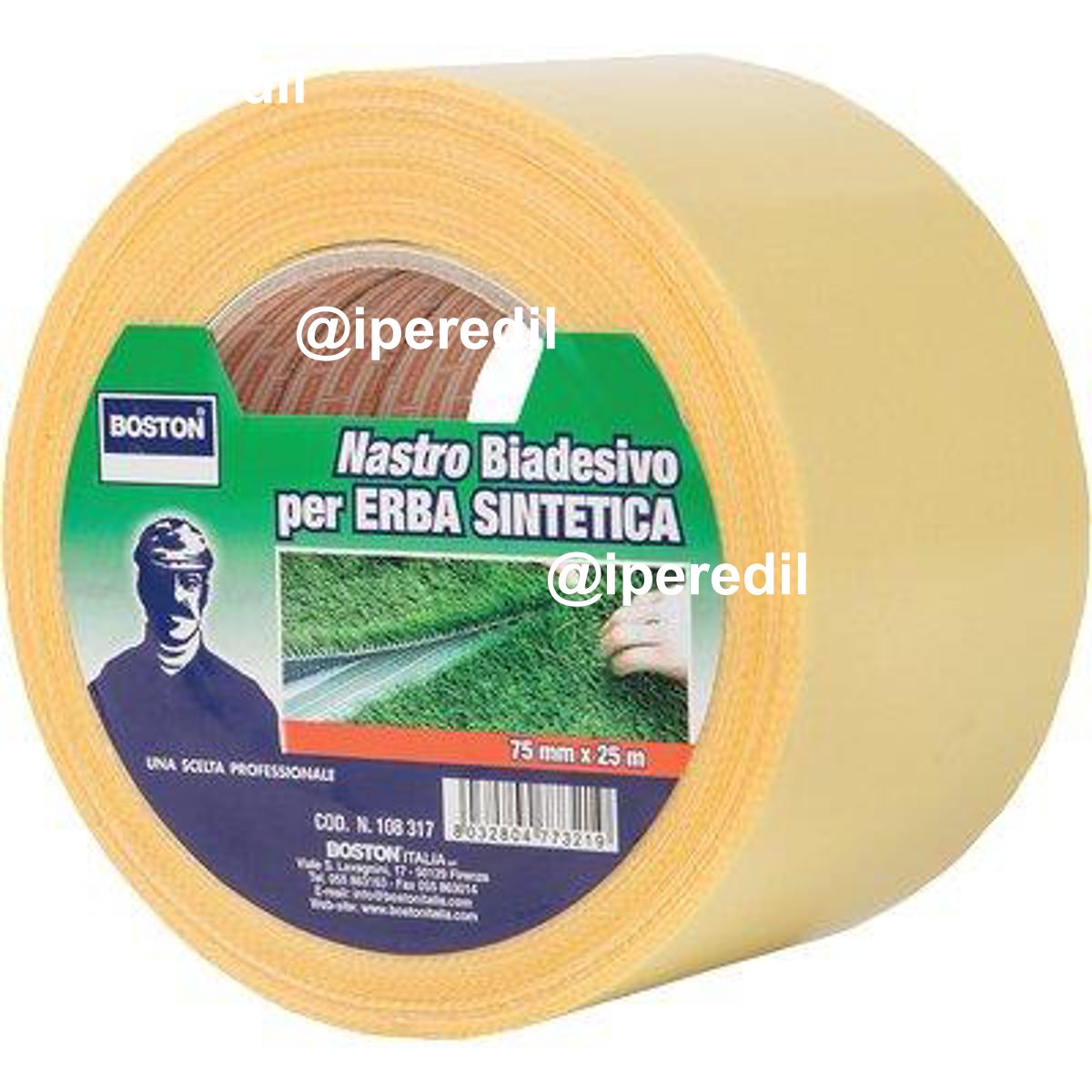 NASTRO PRATO ERBA SINTETICA BIADESIVO BOSTON MM 75 ML 25 - 08394561