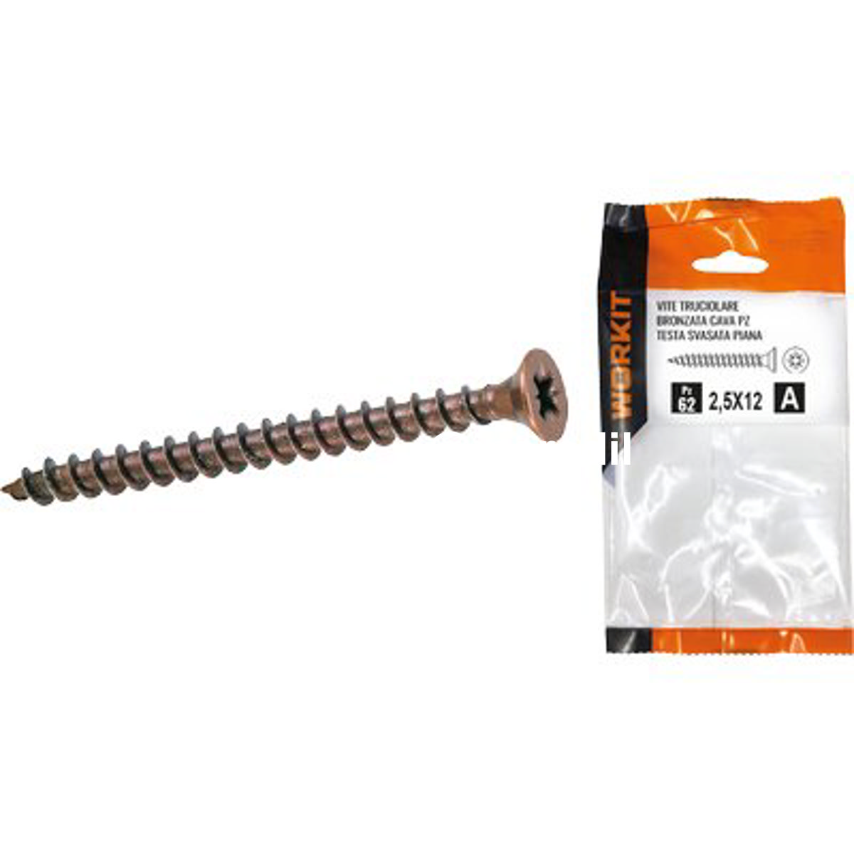 VITE TRUCIOLARE TSP BRONZATA SELF WORKIT CAVA PZ FILETTO INTERO MM 4,0X35 CF=PZ 26