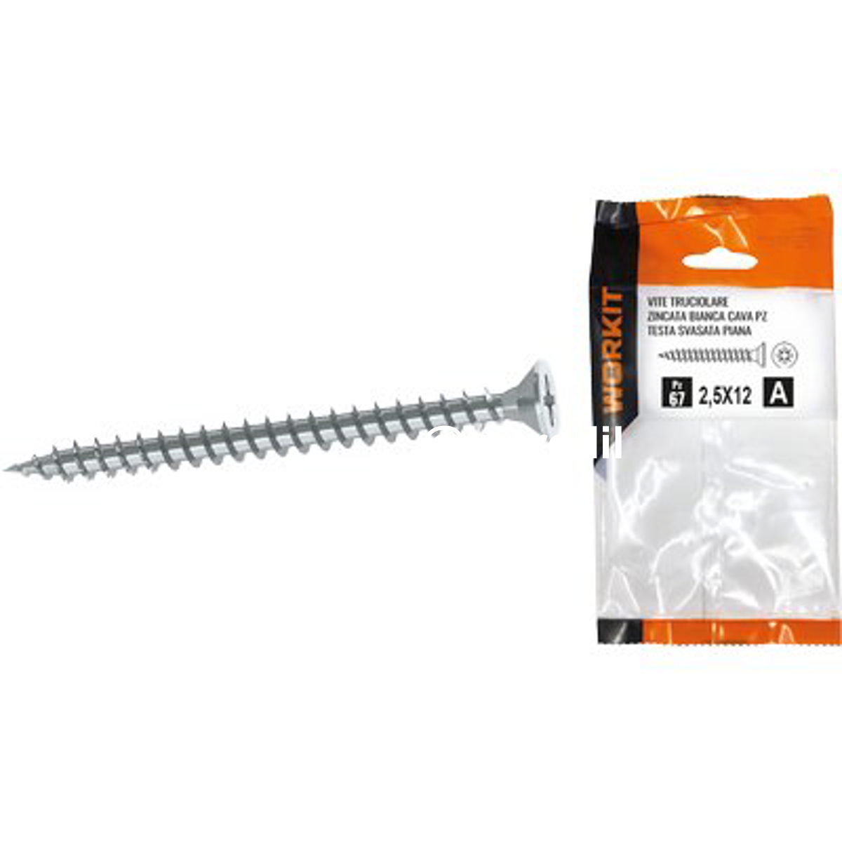 VITE TRUCIOLARE TSP ZINCATA BIANCA SELF WORKIT CAVA PZ FILETTO INTERO MM 4,5X45 CF=PZ 17