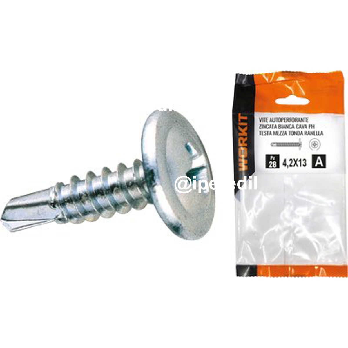VITE AUTOPERFORANTE TMT RANELLATA SELF WORKIT ZINCATA BIANCA CAVA PH MM 4,2X32 CF=PZ 18