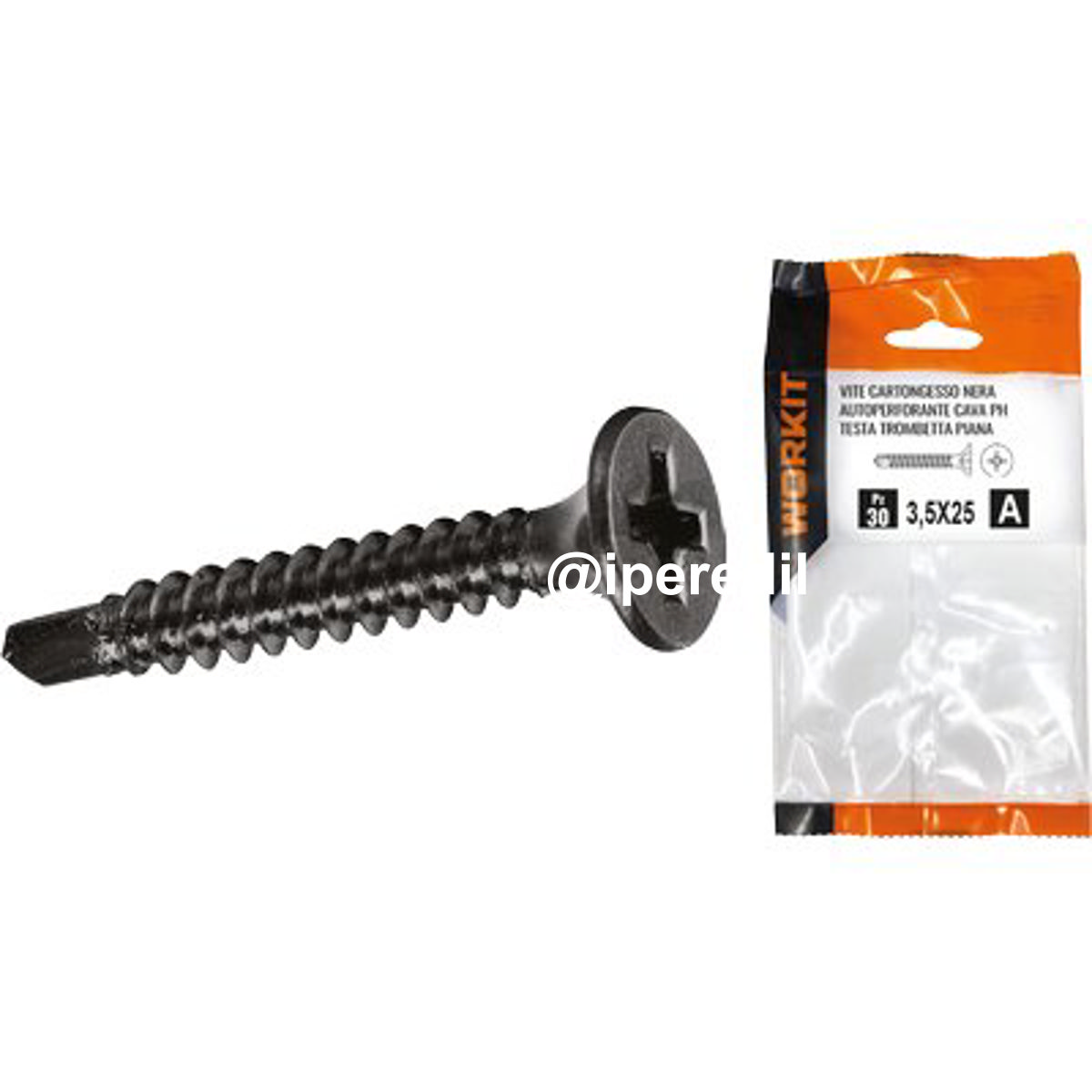 VITE CARTONGESSO AUTOPERFORANTE TTP SELF WORKIT FOSFATATA NERA CAVA PH MM 3,5X25 CF=PZ 30