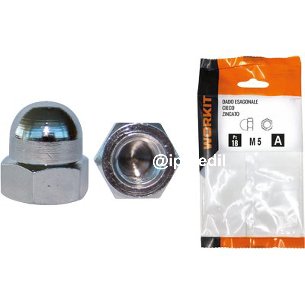 DADO ESAGONALE CIECO SELF WORKIT ZINCATO M 12 CF=PZ 4