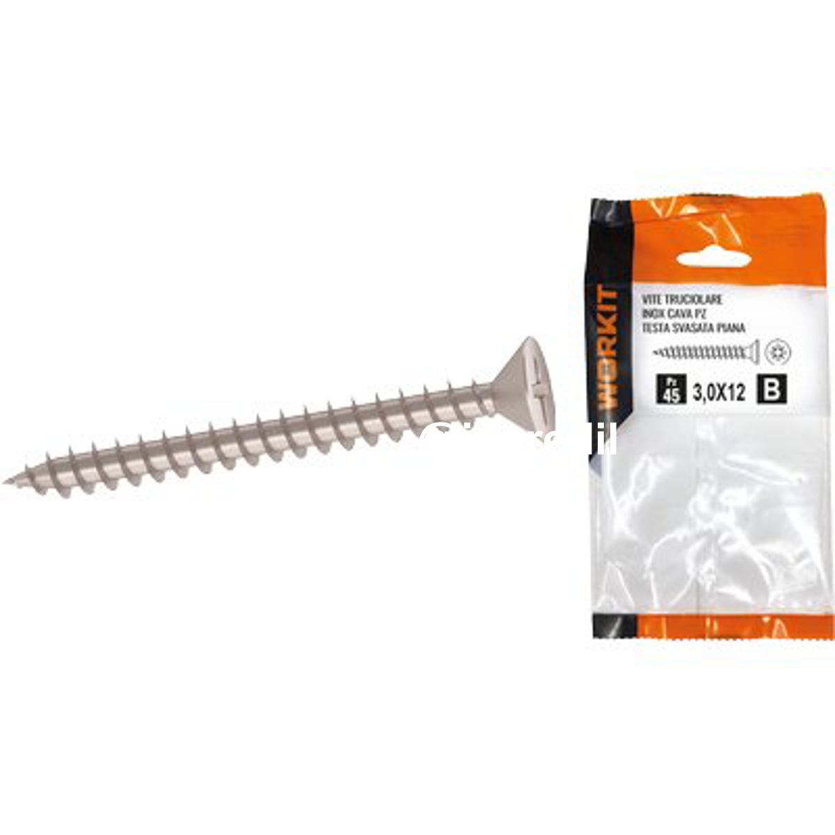 VITE TRUCIOLARE TSP INOX SELF WORKIT CAVA PZ FILETTO INTERO MM 4,5X35 CF=PZ 14