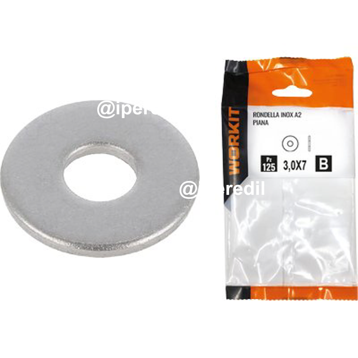RONDELLA PIANA INOX A2 SELF WORKIT MXMM 8X16 S. MM 1,6 CF=PZ 33