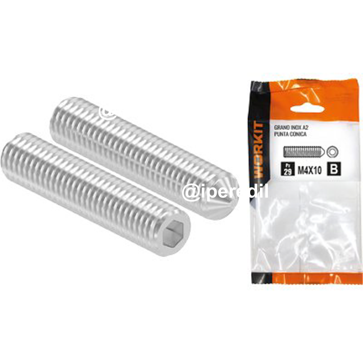GRANO PUNTA CONICA INOX A2 SELF WORKIT M 10X16 CF=PZ 5
