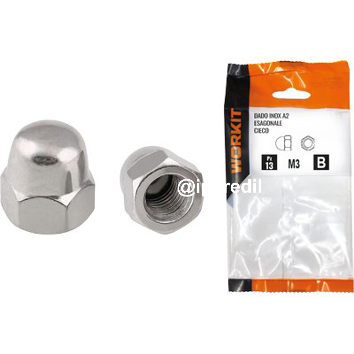DADO ESAGONALE CIECO INOX A2 SELF WORKIT M 3 CF=PZ 13