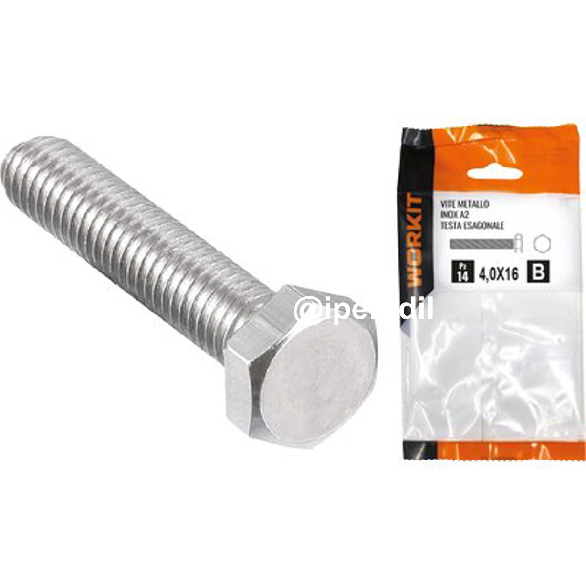 VITE METALLO TE INOX A2 SELF WORKIT FILETTO INTERO MM 12X40 CF=PZ 3
