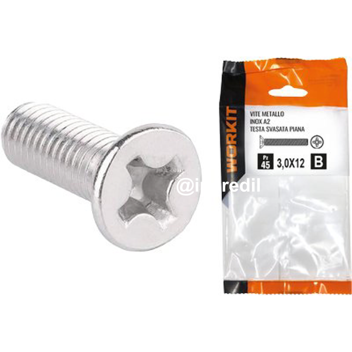 VITE METALLO TSP INOX A2 SELF WORKIT CAVA PH FILETTO INTERO MM 4X20 CF=PZ 26