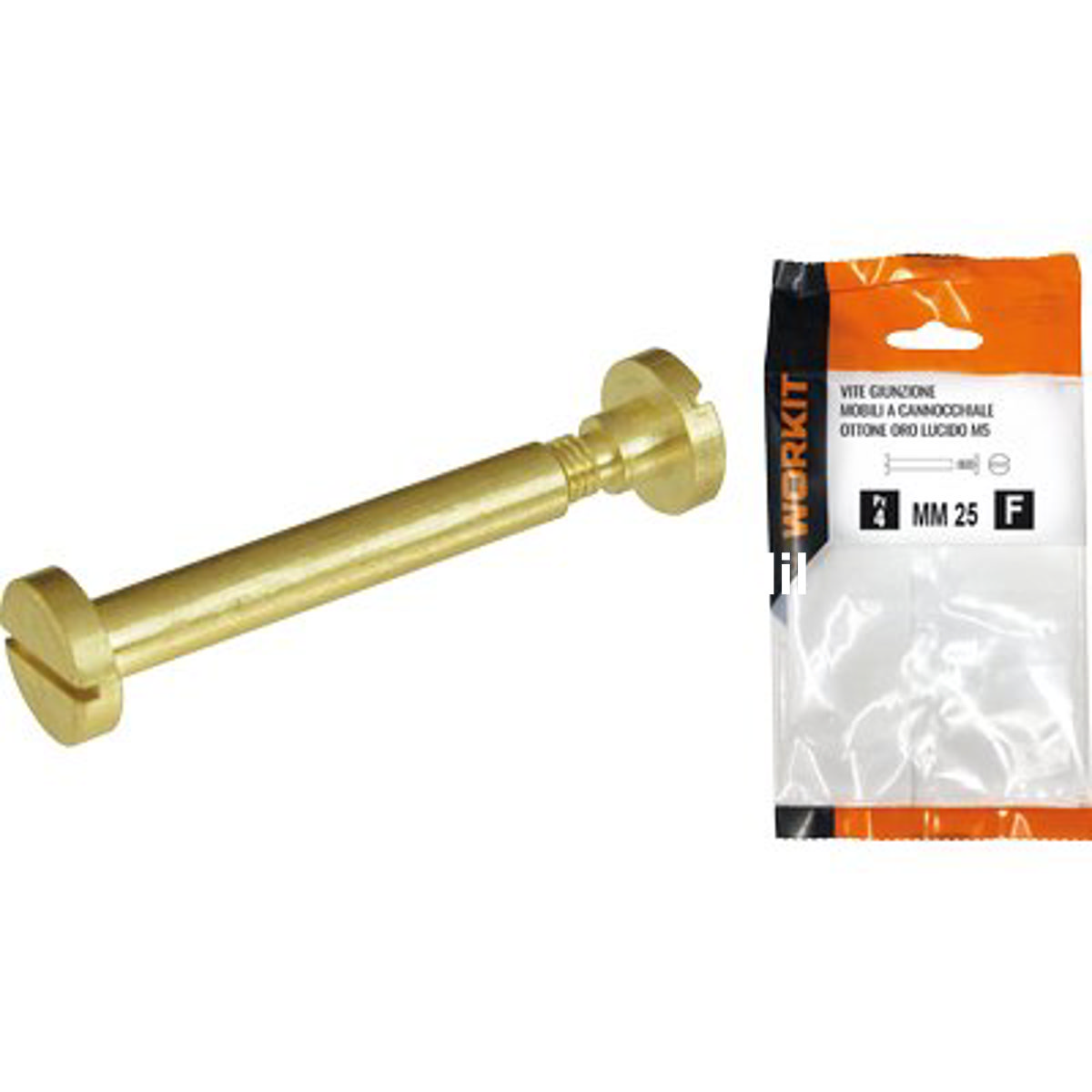 VITE GIUNZIONE MOBILI OTT ORO LUCIDO SELF WORKIT CANNOCCHIALE MM 6 VITE M 5 MM 35 CF=PZ 4