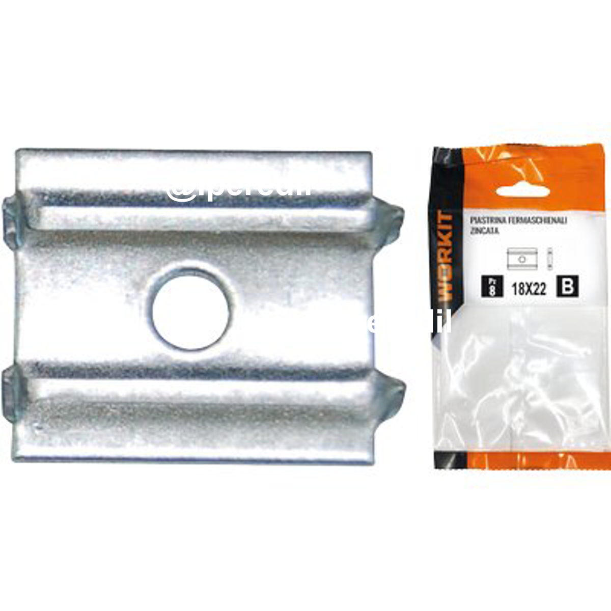 PIASTRINA FERMASCHIENALI SELF WORKIT ZINCATA MM 18X22 CF=PZ 18