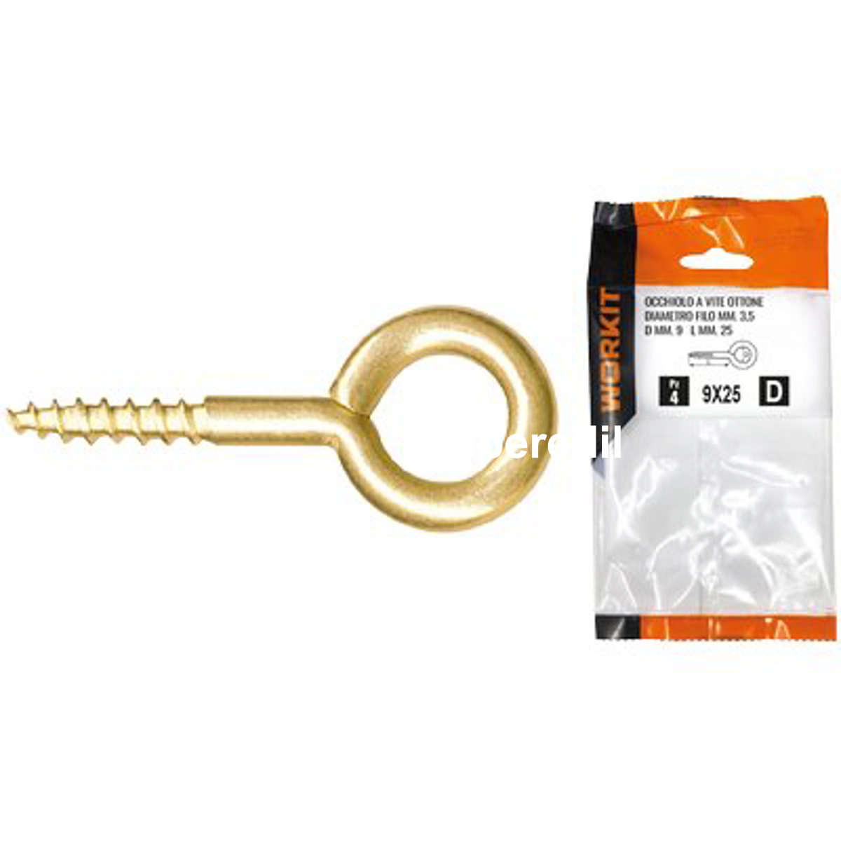 OCCHIOLO A VITE OTTONE SELF WORKIT MOD 17X40 MM 6X18X2,5 CF=PZ 4