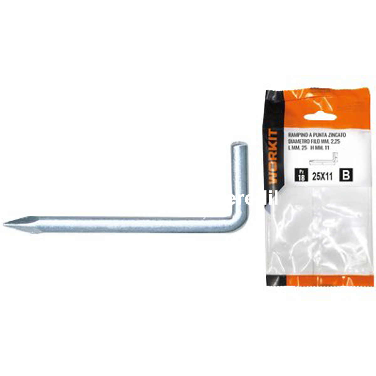 RAMPINO A PUNTA ZINCATO SELF WORKIT MOD 17X40 MM 30X12,5X2,5 CF=PZ 16