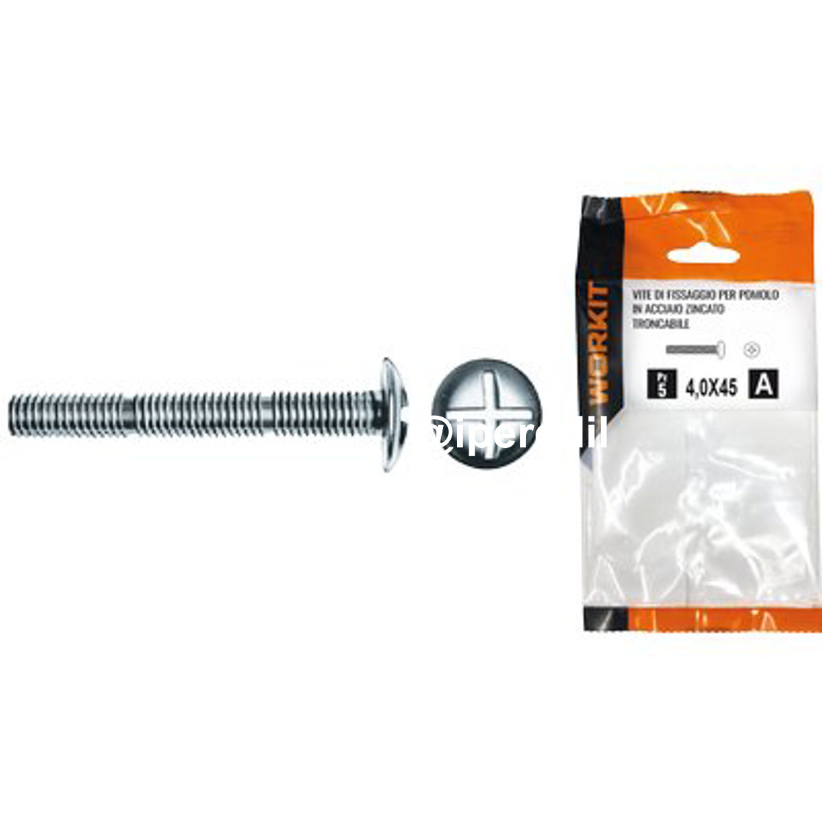 VITE DI FISSAGGIO X POMOLO SELF WORKIT ACCIAIO ZINCATO TRONCABILE MM 4X45 CF=PZ 5
