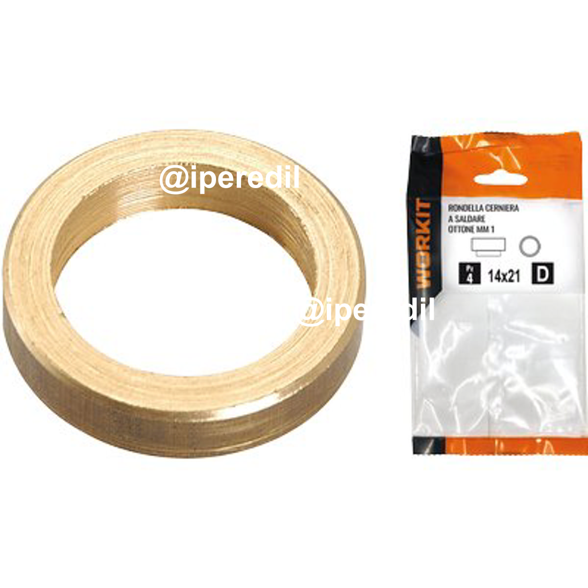 RONDELLA CERNIERA A SALDARE SELF WORKIT OTTONE MM 14X21X3 CF=PZ 4 - 09002022