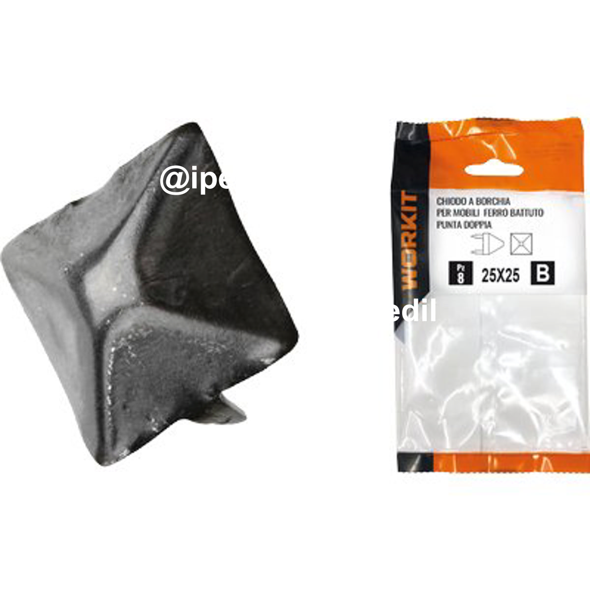 CHIODO A BORCHIA PUNTA DOPPIA SELF WORKIT X MOBILI FERRO BATTUTO MM 20X20 CF=PZ 5