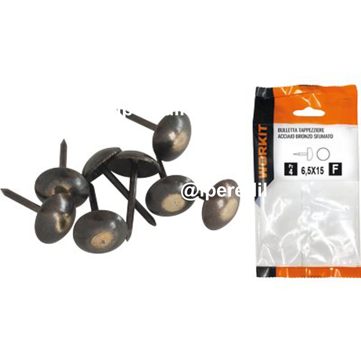 BULLETTA TAPPEZZIERE SELF WORKIT ACCIAIO BRONZO SFUMATO MM 6,5X15 CF=PZ 12