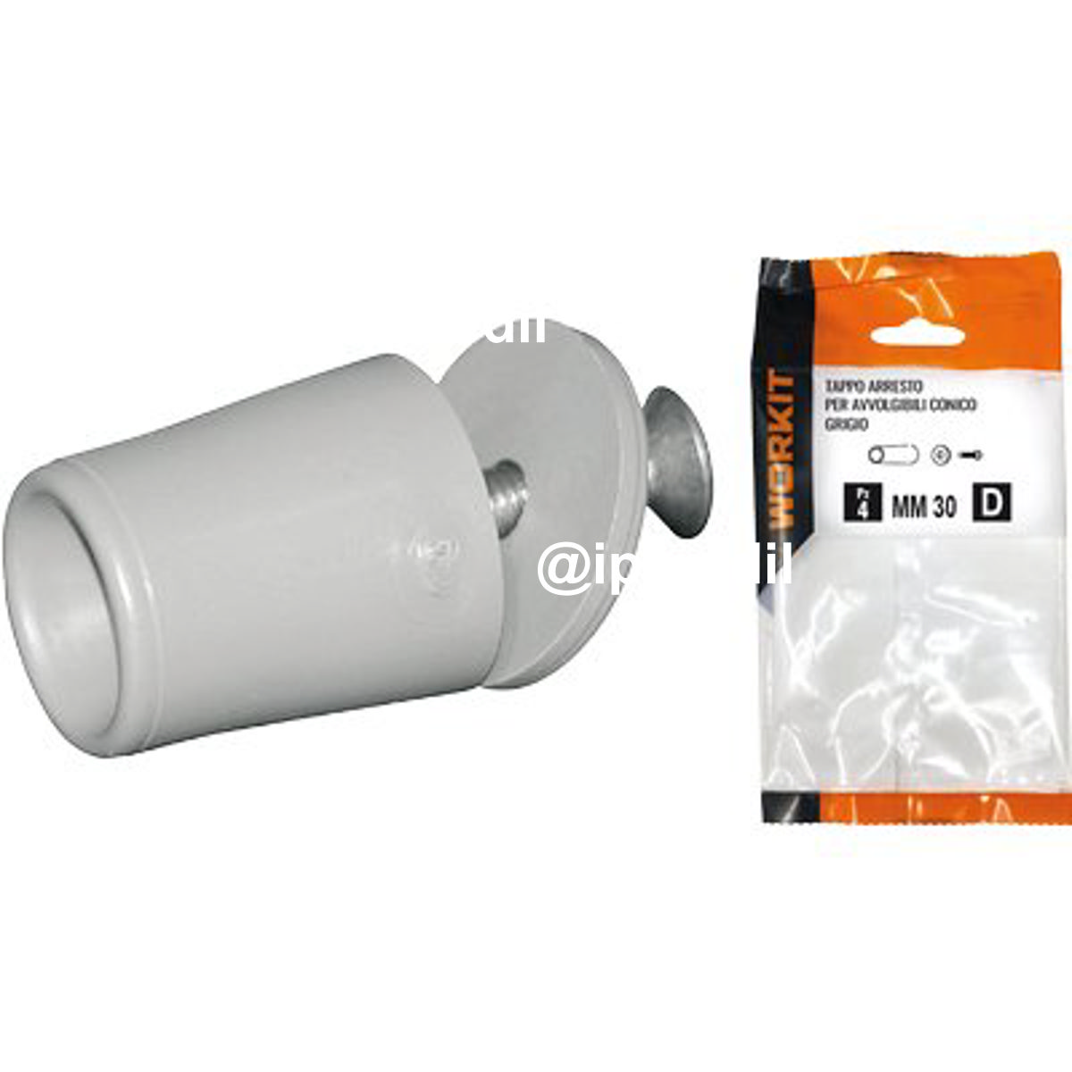 TAPPO ARRESTO SELF WORKIT X AVVOLGIBILI CONICO MM 30 GRIGIO CF=PZ 2