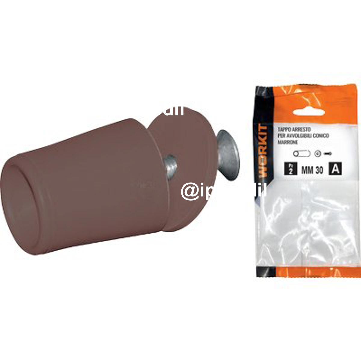 TAPPO ARRESTO SELF WORKIT X AVVOLGIBILI CONICO MM 30 MARRONE CF=PZ 2