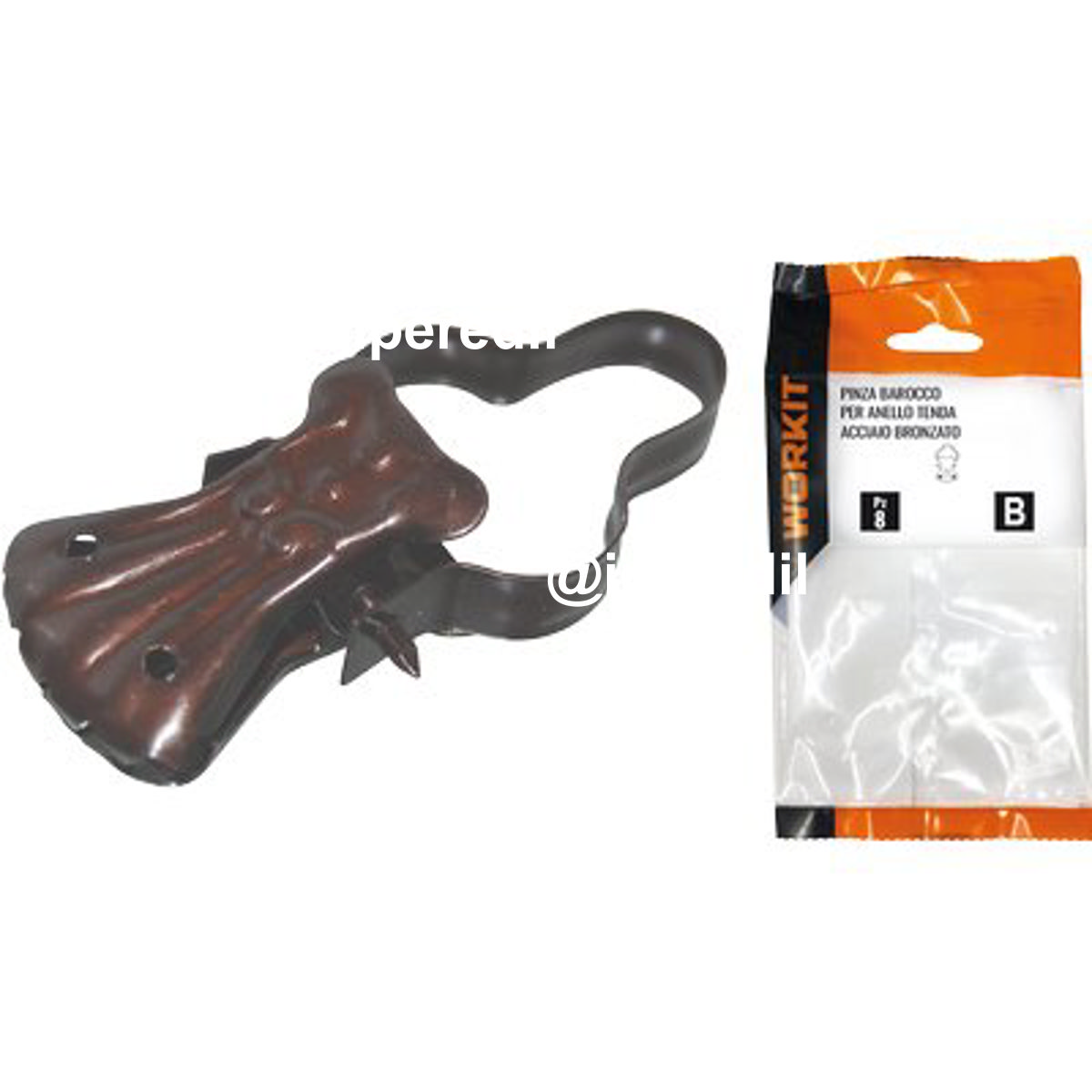 PINZA BAROCCO X ANELLO TENDA SELF WORKIT ACCIAIO BRONZATO + ARCO CF=PZ 8
